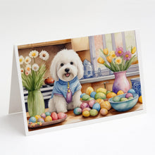 Load image into Gallery viewer, Decorating Easter Coton de Tulear Greeting Cards - Blank Note Cards – 8-Pack of Artist-Designed Cards with Envelopes