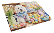 Load image into Gallery viewer, Decorating Easter Coton de Tulear Glass Cutting Boards – Durable, Decorative Kitchen Art
