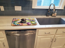 Load image into Gallery viewer, Decorating Easter Curly-Coated Retriever Dish Drying Mat