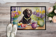 Load image into Gallery viewer, Decorating Easter Curly-Coated Retriever Doormat