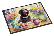 Load image into Gallery viewer, Decorating Easter Curly-Coated Retriever Doormat
