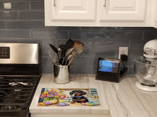 Load image into Gallery viewer, Decorating Easter Dachshund Glass Cutting Boards – Durable, Decorative Kitchen Art