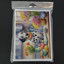 Load image into Gallery viewer, Decorating Easter Dalmatian Greeting Cards - Blank Note Cards – 8-Pack of Artist-Designed Cards with Envelopes