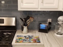 Load image into Gallery viewer, Decorating Easter Dalmatian Glass Cutting Boards – Durable, Decorative Kitchen Art