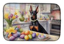Load image into Gallery viewer, Decorating Easter Doberman Pinscher Dish Drying Mat