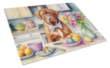 Load image into Gallery viewer, Decorating Easter Dogue de Bordeaux Glass Cutting Boards – Durable, Decorative Kitchen Art