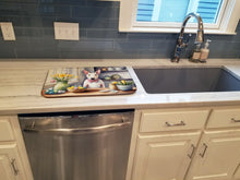 Load image into Gallery viewer, Decorating Easter English Bull Terrier Dish Drying Mat