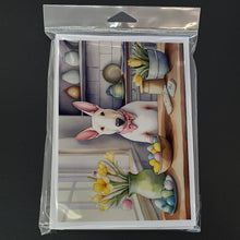 Load image into Gallery viewer, Decorating Easter English Bull Terrier Greeting Cards - Blank Note Cards – 8-Pack of Artist-Designed Cards with Envelopes