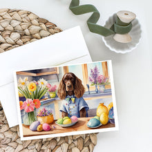 Load image into Gallery viewer, Decorating Easter English Cocker Spaniel Greeting Cards - Blank Note Cards – 8-Pack of Artist-Designed Cards with Envelopes
