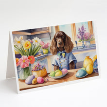 Load image into Gallery viewer, Decorating Easter English Cocker Spaniel Greeting Cards - Blank Note Cards – 8-Pack of Artist-Designed Cards with Envelopes