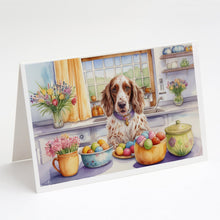 Load image into Gallery viewer, Decorating Easter English Setter Greeting Cards - Blank Note Cards – 8-Pack of Artist-Designed Cards with Envelopes
