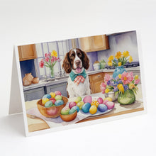 Load image into Gallery viewer, Decorating Easter English Springer Spaniel Greeting Cards - Blank Note Cards – 8-Pack of Artist-Designed Cards with Envelopes