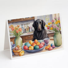 Load image into Gallery viewer, Decorating Easter Flat-Coated Retriever Greeting Cards - Blank Note Cards – 8-Pack of Artist-Designed Cards with Envelopes