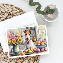 Load image into Gallery viewer, Decorating Easter Fox Terrier Greeting Cards - Blank Note Cards – 8-Pack of Artist-Designed Cards with Envelopes