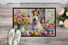 Load image into Gallery viewer, Decorating Easter Fox Terrier Doormat-24x36 Indoor / Outdoor Rug | Made in USA
