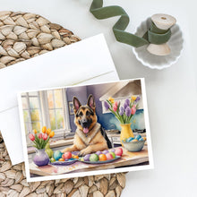 Load image into Gallery viewer, Decorating Easter German Shepherd Greeting Cards - Blank Note Cards – 8-Pack of Artist-Designed Cards with Envelopes