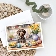 Load image into Gallery viewer, Decorating Easter German Wirehaired Pointer Greeting Cards - Blank Note Cards – 8-Pack of Artist-Designed Cards with Envelopes