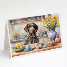Load image into Gallery viewer, Decorating Easter German Wirehaired Pointer Greeting Cards - Blank Note Cards – 8-Pack of Artist-Designed Cards with Envelopes