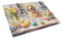 Load image into Gallery viewer, Decorating Easter Golden Retriever Glass Cutting Boards – Durable, Decorative Kitchen Art