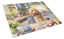 Load image into Gallery viewer, Decorating Easter Goldendoodle Glass Cutting Boards – Durable, Decorative Kitchen Art