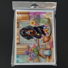 Load image into Gallery viewer, Decorating Easter Gordon Setter Greeting Cards - Blank Note Cards – 8-Pack of Artist-Designed Cards with Envelopes