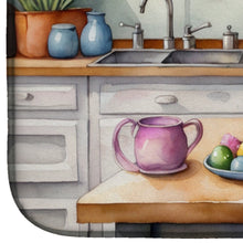 Load image into Gallery viewer, Decorating Easter Great Dane Dish Drying Mat