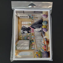 Load image into Gallery viewer, Decorating Easter Great Dane Greeting Cards - Blank Note Cards – 8-Pack of Artist-Designed Cards with Envelopes
