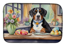 Load image into Gallery viewer, Decorating Easter Greater Swiss Mountain Dog Dish Drying Mat