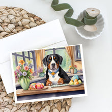 Load image into Gallery viewer, Decorating Easter Greater Swiss Mountain Dog Greeting Cards - Blank Note Cards – 8-Pack of Artist-Designed Cards with Envelopes