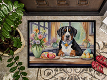 Load image into Gallery viewer, Decorating Easter Greater Swiss Mountain Dog Doormat-24x36 Indoor / Outdoor Rug | Made in USA