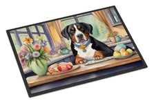 Load image into Gallery viewer, Decorating Easter Greater Swiss Mountain Dog Doormat