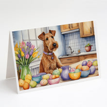 Load image into Gallery viewer, Decorating Easter Irish Terrier Greeting Cards - Blank Note Cards – 8-Pack of Artist-Designed Cards with Envelopes
