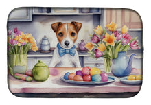 Load image into Gallery viewer, Decorating Easter Jack Russell Terrier Dish Drying Mat