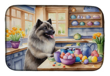 Load image into Gallery viewer, Decorating Easter Keeshond Dish Drying Mat
