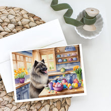 Load image into Gallery viewer, Decorating Easter Keeshond Greeting Cards - Blank Note Cards – 8-Pack of Artist-Designed Cards with Envelopes