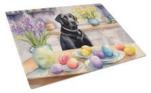 Load image into Gallery viewer, Decorating Easter Black Labrador Retriever Glass Cutting Boards – Durable, Decorative Kitchen Art