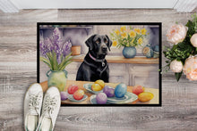 Load image into Gallery viewer, Decorating Easter Black Labrador Retriever Doormat