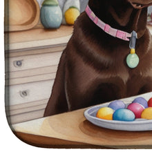Load image into Gallery viewer, Decorating Easter Chocolate Labrador Retriever Dish Drying Mat