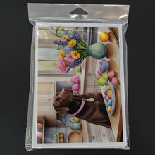 Load image into Gallery viewer, Decorating Easter Chocolate Labrador Retriever Greeting Cards - Blank Note Cards – 8-Pack of Artist-Designed Cards with Envelopes