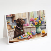 Load image into Gallery viewer, Decorating Easter Chocolate Labrador Retriever Greeting Cards - Blank Note Cards – 8-Pack of Artist-Designed Cards with Envelopes