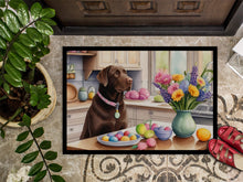 Load image into Gallery viewer, Decorating Easter Chocolate Labrador Retriever Doormat