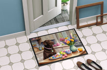 Load image into Gallery viewer, Decorating Easter Chocolate Labrador Retriever Doormat