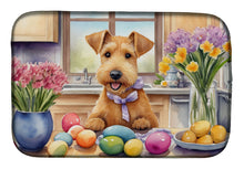 Load image into Gallery viewer, Decorating Easter Lakeland Terrier Dish Drying Mat