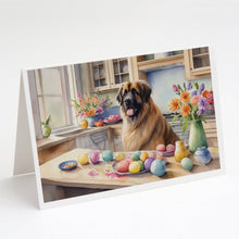 Load image into Gallery viewer, Decorating Easter Leonberger Greeting Cards - Blank Note Cards – 8-Pack of Artist-Designed Cards with Envelopes