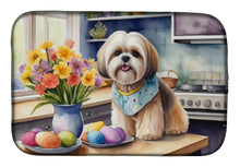 Load image into Gallery viewer, Decorating Easter Lhasa Apso Dish Drying Mat