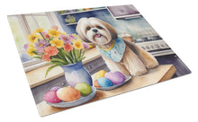 Load image into Gallery viewer, Decorating Easter Lhasa Apso Glass Cutting Boards – Durable, Decorative Kitchen Art