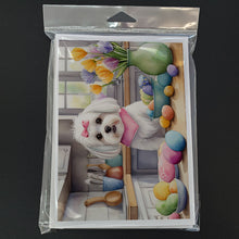 Load image into Gallery viewer, Decorating Easter Maltese Greeting Cards - Blank Note Cards – 8-Pack of Artist-Designed Cards with Envelopes
