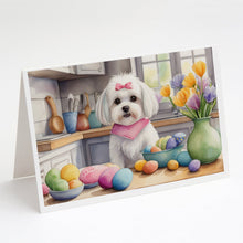 Load image into Gallery viewer, Decorating Easter Maltese Greeting Cards - Blank Note Cards – 8-Pack of Artist-Designed Cards with Envelopes