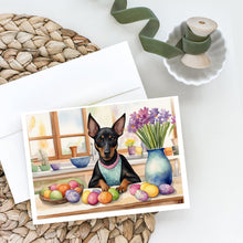 Load image into Gallery viewer, Decorating Easter Manchester Terrier Greeting Cards - Blank Note Cards – 8-Pack of Artist-Designed Cards with Envelopes