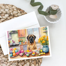 Load image into Gallery viewer, Decorating Easter Mastiff Greeting Cards - Blank Note Cards – 8-Pack of Artist-Designed Cards with Envelopes